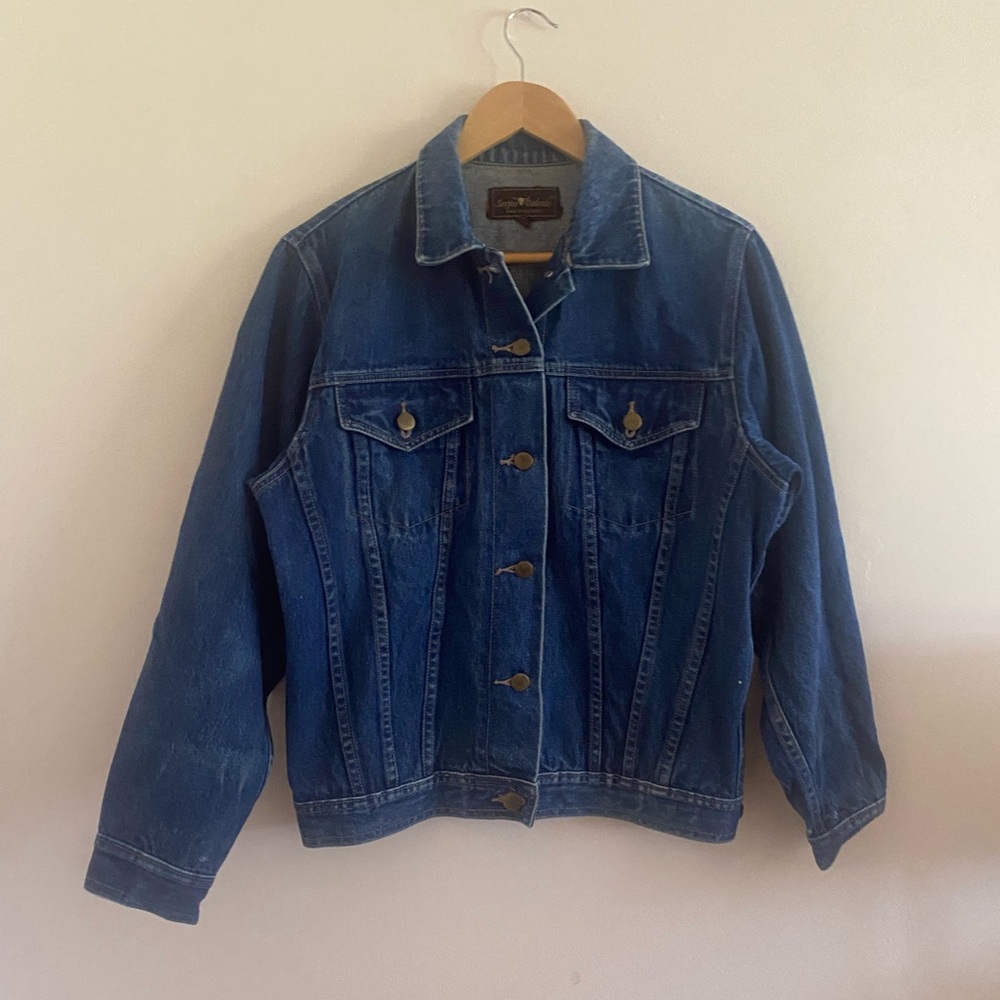 SERGIO VALENTE Vintage 1990s Jean Jacket in Deep Blue